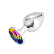 Carica l'immagine nel visualizzatore di Gallery, 3x Plug Anale Metallo | Butt Plug Cristallo Rainbow | Puro Piacere in 3 Taglie per Donna, Coppia, Uomo | Giocattoli Anal