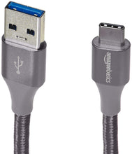 Carica l'immagine nel visualizzatore di Gallery, Amazon Basics USB-A a USB-C Cavo di Ricarica Rapida, Intrecciato in Nylon, USB 3.1 Gen 1, Velocità Elevata 5Gbps per App