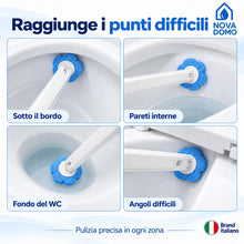 Carica l'immagine nel visualizzatore di Gallery, Scopino WC Usa e Getta con 6 Testine Profumate e Detersivo Integrato, Scopino per WC Usa e Getta con Ricariche, Spazzola