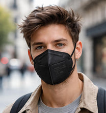 Carica l'immagine nel visualizzatore di Gallery, CRAZYCHIC - Mascherine FFP2 Nere Certificate CE EN149 - Maschera di Protezione Antiparticolato - Mascherina 5 Strati Alt