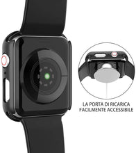Carica l'immagine nel visualizzatore di Gallery, Misxi [2 Pezzi] Nero Cover Con Vetro Temperato per Apple Watch SE3/SE2/SE/Serie 6/Serie 5/Serie 4 44mm, Custodia Rigida Protezione Totale Ultra Sottile HD Clear Pellicola Protettiva Per iWatch