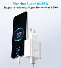 Carica l'immagine nel visualizzatore di Gallery, Caricatore 66w SuperCharge per Honor Magic 8 7 6 5 Lite Pro 90 200 X8a X8b con cavo di ricarica rapida USB C 6A, caricab