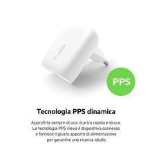 Carica l'immagine nel visualizzatore di Gallery, Belkin Caricabatteria da parete USB-C con PPS (30W), certificato USB-IF, ricarica rapida PD 3.0, caricatore USB C per iP