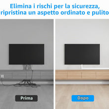 Carica l'immagine nel visualizzatore di Gallery, Carehabi Canalina Passacavi Muro Adesiva 4,8m (15x9mm, 0,4mx12pcs), Canaletta per Cavi Elettrici, Nascondi Cavi TV e Scr