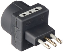Carica l'immagine nel visualizzatore di Gallery, BTicino S3610G Adattatore Tris a 3 Posti, con 1 Presa Schuko polivalente standard tedesco e 2 Prese piccole 10A, 1500 W,