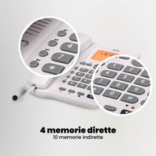 Carica l'immagine nel visualizzatore di Gallery, SPC OFFICE ID 2 - Telefono fisso, display, memorie dirette, Bianco