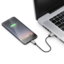 Carica l'immagine nel visualizzatore di Gallery, deleyCON USB-C nel SET (2 Pezzi da 0,15m) 15cm Corto Nylon Ricarica Dati USB Tipo C Connettori Metallo Ricarica &amp; Sincro
