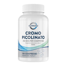 Carica l'immagine nel visualizzatore di Gallery, Integratore alimentare di cromo picolinato 250 mcg | 365 compresse a elevato dosaggio | Adatto per vegani | Prodotto da 