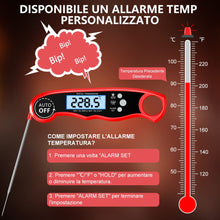 Carica l'immagine nel visualizzatore di Gallery, CIRYCASE Termometro Cucina, Termometro Barbecue a Lettura Rapida &amp; Precisa con Sonda Addizionale a Filo da 102cm, Displa