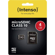 Carica l'immagine nel visualizzatore di Gallery, Intenso Scheda di memoria microSDHC da 4 GB, Classe 10 (con Adattatore SD)