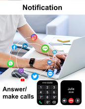 Carica l'immagine nel visualizzatore di Gallery, Smartwatch Uomo Donna Chiamate Bluetooth Smart Watch con Contapassi Cardiofrequenzimetro da Polso Saturimetro Orologio F