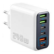 Carica l'immagine nel visualizzatore di Gallery, Caricatore USB C 240 W 6 porte, 3 USB-C + 3 USB-A, PD PPS QC