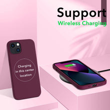 Carica l'immagine nel visualizzatore di Gallery, ORNARTO Cover per iPhone 13 Silicone,Antiurto,Vino Rosso