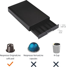 Carica l'immagine nel visualizzatore di Gallery, Amazon Basics - 1 Cassetto Porta Capsule per Nespresso Originalline, capacità: 50 Capsule, Nero
