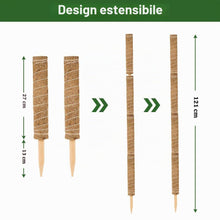 Carica l'immagine nel visualizzatore di Gallery, Vicloon Bastone per Piante, 4Pcs Piante Rampicanti Bastone, Stecche per Pianti 40cm, Palo Totem in Fibra di Cocco, Tutor