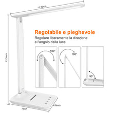 Carica l'immagine nel visualizzatore di Gallery, lampada da scrivania,lampada da lettura,dimmerabile lampada da tavolocon porta USB, 3 modalità di illuminazione, lampada