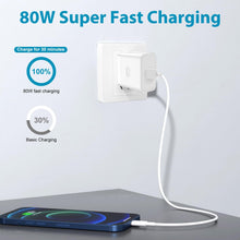 Carica l'immagine nel visualizzatore di Gallery, 80W Caricabatterie USB-C per Oppo, caricabatterie con cavo USB-A a C per Oppo Find X7/X6/X5/X3/Reno 11/10/8/7/6 per OneP
