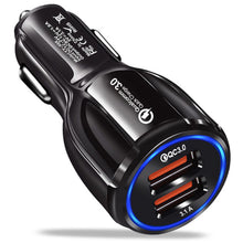Carica l'immagine nel visualizzatore di Gallery, HORJOR Caricabatteria da Auto, Caricatore Accendisigari 2 Porte USB 3.0 Ricarica Veloce Compatibile con iPhone, Samsung 