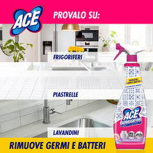 Carica l'immagine nel visualizzatore di Gallery, ACE Spray Sgrassatore con Candeggina, Rosa e Lavanda, 2 flaconi da 600 mL