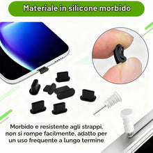Carica l'immagine nel visualizzatore di Gallery, 20 pezzi Tappo USB C Set,Bianco e nero *10,Tappino USB Type C,Tappi Telefono Antipolvere, Tappi usb c,Compatibile Tappo 