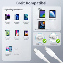 Carica l'immagine nel visualizzatore di Gallery, Caricatore iPhone Rapido 30W con Cavo Lightning 2M in Nylon Intrecciato per iPhone 14 13 12 11 Pro Max SE, Alimentatore 