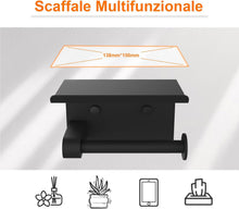 Carica l'immagine nel visualizzatore di Gallery, Ibergrif Portarotolo di carta igienica cromato con ripiano