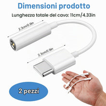 Carica l'immagine nel visualizzatore di Gallery, 2 Pezzi Adattatore USB C A Jack 3,5mm, Cavo Aux Dongle Type C, Con DAC Chip Per Laptop Tablet Smartphone, Convertitore A