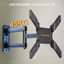 Carica l'immagine nel visualizzatore di Gallery, Perlegear Supporto da Parete per TV da 26 a 65 Pollici, Staffa TV con Braccio Girevole ed Estendibile, Max VESA 400x400,