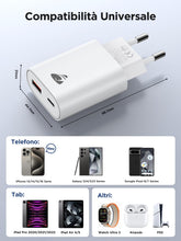 Carica l'immagine nel visualizzatore di Gallery, 2 Pack Caricatore USB C, 20W Ricarica Rapido Presa Spina USBC Alimentatore Type C Multiplo Carica Batterie Caricabatteri