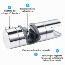 Carica l'immagine nel visualizzatore di Gallery, Joyoldelf, staffa di ricambio regolabile in ABS con morsetto, per asta saliscendi per doccia manuale da 18-25 mm, cromat