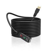 Carica l'immagine nel visualizzatore di Gallery, Cavo di prolunga USB da 5 m, 10 m, 15 m, 20 m, USB 2.0, ripetitore attivo, da maschio A a femmina A, cavi lunghi con amp