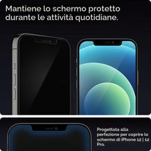 Carica l'immagine nel visualizzatore di Gallery, Spigen EZ Fit Vetro Temperato [2 Pezzi] per iPhone 12, iPhone 12 Pro