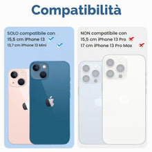 Carica l'immagine nel visualizzatore di Gallery, imluckies Pellicola Fotocamera Compatibile con iPhone 13/13 Mini, Vetro Temperato Protezione Lente, HD Schermo Fotocamer