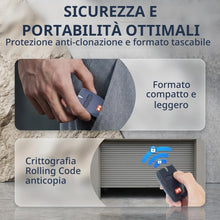 Carica l'immagine nel visualizzatore di Gallery, 2 x 433 MHz Telecomando per apertura cancello BFT, sostituzione telecomando BFT Mitto 2, chiave con attacco per cancello