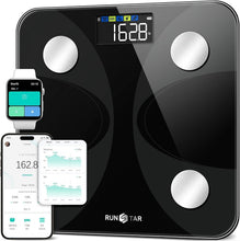 Carica l'immagine nel visualizzatore di Gallery, RunStar Bilancia pesapersone e percentuale grasso, Bilancia smart digitale e precisa con ampio display, Analizzatore di 