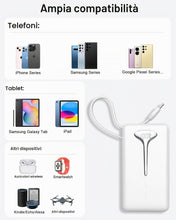 Carica l'immagine nel visualizzatore di Gallery, Power Bank, 10000mAh Powerbank 3A Ricarica Rapida USB C Ingressi e Uscite, Potente e Sottile Caricatore Portatile con Ca