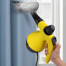 Carica l'immagine nel visualizzatore di Gallery, Bakaji Pulitore a Vapore Portatile Potenza 1050W Pressione 3,2 BAR 28g/min Serbatoio 300ml Riscaldamento Rapido con Beccuccio Girevole 360 Gradi Blocco di Sicurezza e Accessori Pulizia Casa (Giallo)