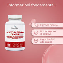 Carica l'immagine nel visualizzatore di Gallery, Bandini® Aceto di Sidro di Mele Complex 1860mg, 180 Capsule Vegane