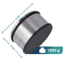 Carica l'immagine nel visualizzatore di Gallery, Westcott Fermaporta in acciaio inox | Fermaporta rotondo con peso proprio di 1,8 kg | Anello in gomma che protegge la po