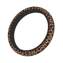 Carica l'immagine nel visualizzatore di Gallery, Rivestimento per volante auto con stampa leopardata, universale in neoprene da 38 cm/15 pollici, antiscivolo, protettore