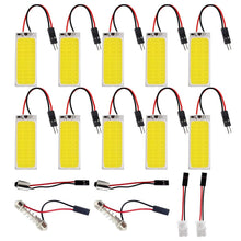 Carica l'immagine nel visualizzatore di Gallery, HUAZIZ 10 Pezzi Luce bianca brillante 300 Lums COB 36-SMD 12V LED per l'illuminazione Interna dell'auto Lampada a Pannel