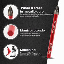 Carica l'immagine nel visualizzatore di Gallery, FOCSTOL Set Punte Trapano Diamantate - 4 pezzi 6/6/6/6mm Sega a Tazza Diamantata+1 pezzi 6mm Trapano Carburo con Gambo T