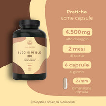 Carica l'immagine nel visualizzatore di Gallery, TRUE NATURE Bucce di Psillio Bio- Alto Dosaggio- 4500mg/Giorno- 360 Capsule