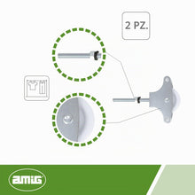 Carica l'immagine nel visualizzatore di Gallery, Amig - Puleggia Stendibiancheria 60 mm | Compatibile con Binari Cassetti Scorrevoli | Accessorio per Serranda | Plastica