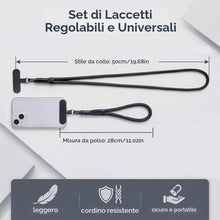 Carica l'immagine nel visualizzatore di Gallery, 2 Cordini per Cellulare, Set di Laccetti Regolabili per Collo e Polso, Ideali per Tenere il Telefono al Sicuro Durante l