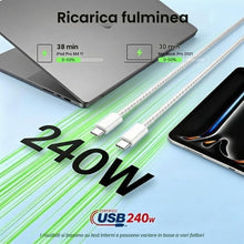 Carica l'immagine nel visualizzatore di Gallery, 240W Cavo USB C a USB C 2M,Cavo USB Type C Ricarica Rapida PD Cavo Type C Cavetto per MacBook Pro/Air,iPad Pro/Air/Mini 