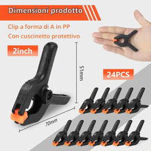 Carica l'immagine nel visualizzatore di Gallery, OSDUE 24 pcs Morsetti a Molla da 2 Pollici, Nylon, Morse Falegname Pesanti