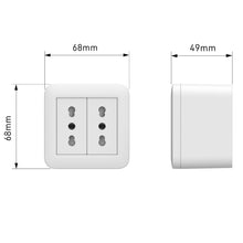 Carica l'immagine nel visualizzatore di Gallery, Electraline 60473 contenitore da superficie FIXA con due prese bivalenti (10/16A), Bianco, IP40, compatibile per install