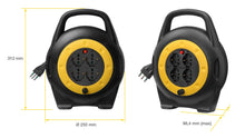 Carica l'immagine nel visualizzatore di Gallery, Vimar 0P32714 Avvolgicavo 10 Metri, Con 4 Prese Universali A Standard Italiano Sicury, Nero Giallo