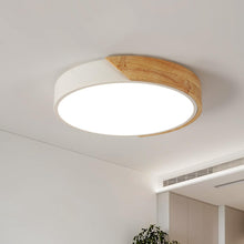Carica l'immagine nel visualizzatore di Gallery, Riserva Plafoniera LED Soffitto Legno Bianco 30W, Rotonda 4500K